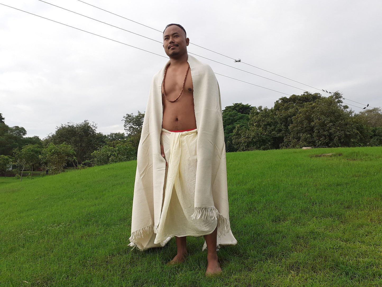RISHI X-Large Handspun And Handwoven Sheep Wool Meditation Shawl,Himalayan Prayer Blanket,Himalayan Wool,Kullu Shawl,Handmade Indian Shawl