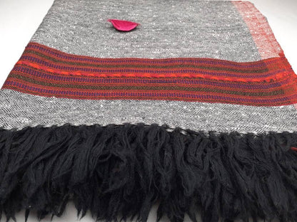 KEDARNATH X-Large Handwoven Pure Himalayan Yak Wool Prayer Blanket,Ethnic DesignYak Wool Meditation Shawl,Himalayan Yak Wool Prayer Wrap/Zen