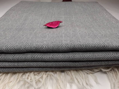 SURYA X-Large Handwoven Grey Plain Himalayan Sheep Wool Meditation Shawl,Himalayan Prayer Zen,Wool Prayer Wrap,Ethnic Indian Yoga Blanke