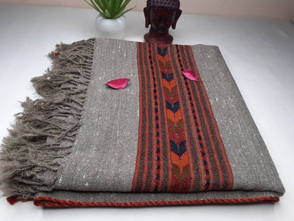 PUSHKAR Handwoven Pure Himalayan Yak Wool Prayer Shawl,Ethnic Indian Yak Wool Meditation Wrap,Tibetan Yak Wool Zen,Himalayan Yak Scarf