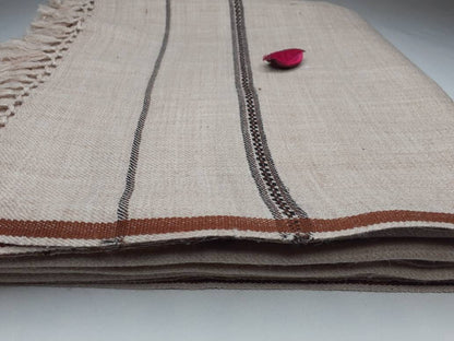 AGNI Large Handwoven Beige Color Yogi Himalayan Sheep Wool Meditation Shawl,Ethnic Indian Yoga Wrap,Himalayan Wool Prayer Zen,Kullu Shawl