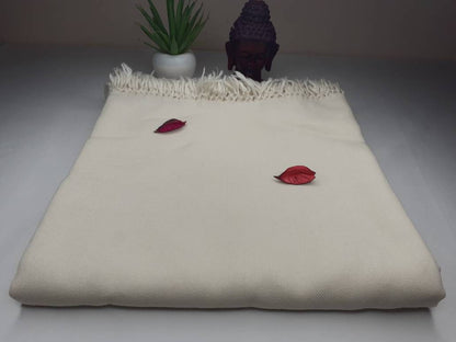 BRAHMA X-Large 'Yogi' Handwoven Pure Himalayan Sheep Wool Meditation Shawl,Himalayan Prayer Blanket,Himalayan Wool,Handmade Indian Yoga Wrap