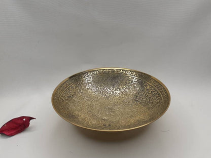 Decorative Handcrafted Floral Brass Ritual Prayer Offering Bowl,Handmade Brass Bowl  with Flower Embossed Design,Brass Altar Decor/Bowl