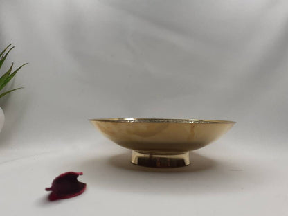 Decorative Handcrafted Floral Brass Ritual Prayer Offering Bowl,Handmade Brass Bowl  with Flower Embossed Design,Brass Altar Decor/Bowl