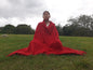 SHAKTI Handwoven Red Himalaya Sheep Wool Meditation Shawl,Ethnic Indian Blanket,Himalayan Wool Wrap,Indian Blanket,Handmade Indian Shawl