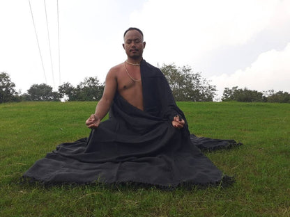 KAAL X-Large Handwoven Black Plain Himalayan Sheep Wool Meditation Shawl,Himalayan Prayer Blanket,Wool Prayer Wrap,Ethnic Indian YogaBlanket