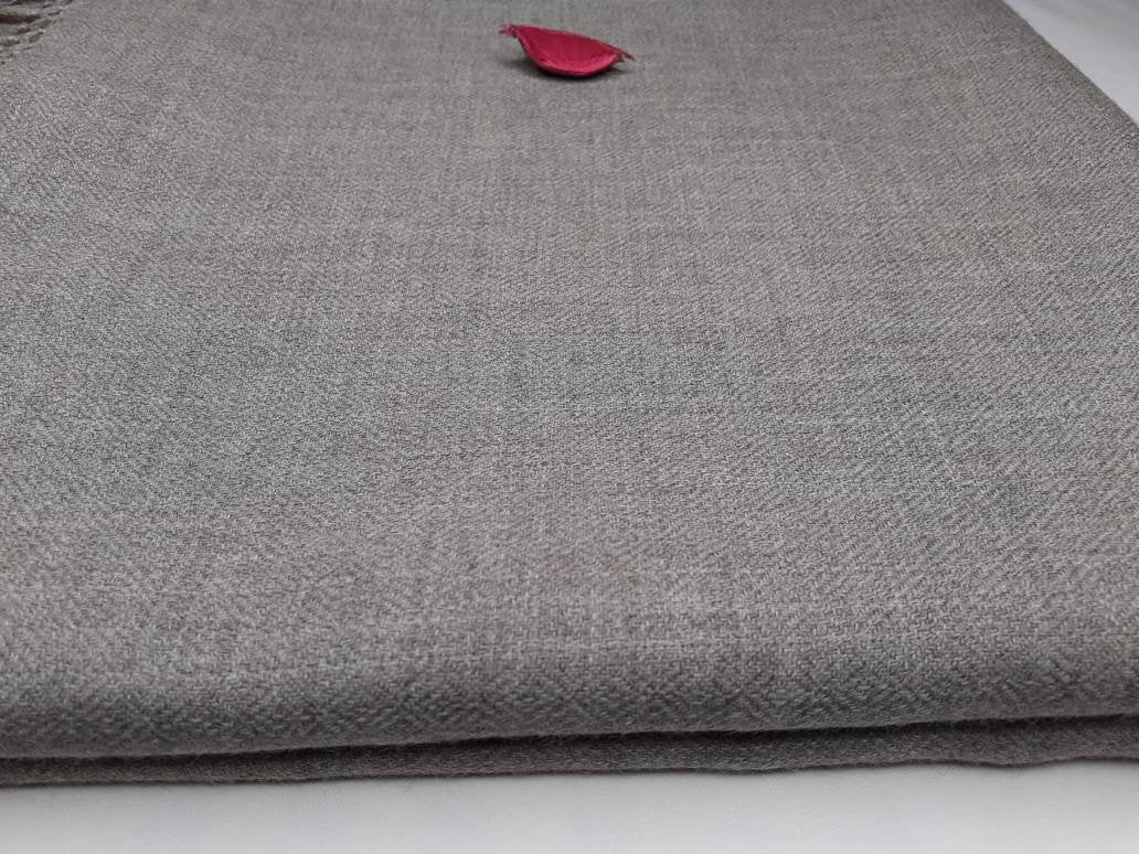 Rudra X-Large Handwoven Grey Plain PureHimalayan Sheep Wool Meditation Shawl,Himalayan Prayer Blanket,Wool Prayer Wrap,Ethnic Indian Blanket