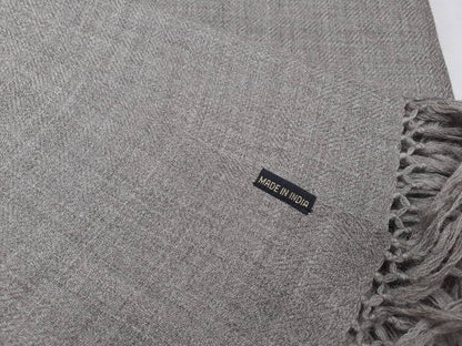 Rudra X-Large Handwoven Grey Plain PureHimalayan Sheep Wool Meditation Shawl,Himalayan Prayer Blanket,Wool Prayer Wrap,Ethnic Indian Blanket