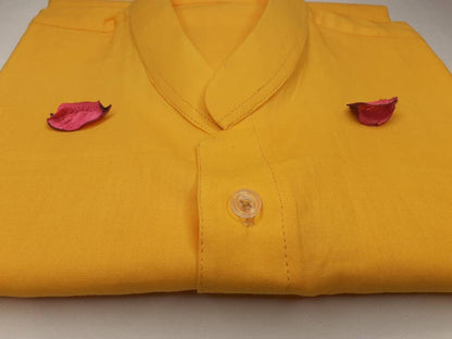 Organic Cotton Yellow Tibetan Buddhist Monk Yellow Shirt,Monk Blouse,Buddhist Monk Shirt,Nun Meditation Top,Temple clothing,Spiritual fabric