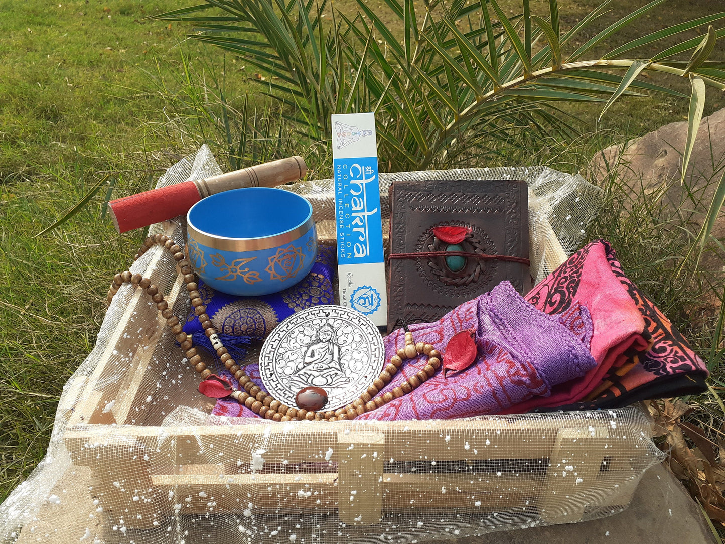 Throat Chakra Meditation Gift Box,Chakra Healing Kit,Sound Healing,Bowl Spiritual Gifts,Personalized Gift Box Self Care Self Love Kits