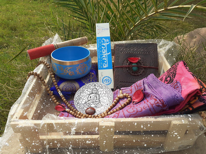 Throat Chakra Meditation Gift Box,Chakra Healing Kit,Sound Healing,Bowl Spiritual Gifts,Personalized Gift Box Self Care Self Love Kits