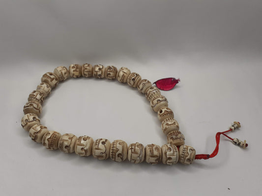 28 Large Handcarved Skull Yak Bone Beads,Bone Meditation Mala,bone necklace,Ethnic Bone Jewellery,Tibetan Buddhist Prayer Skull Bone Mala