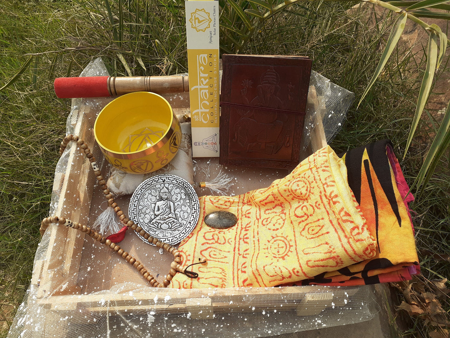Solar Plexus Chakra Meditation Gift Box,Chakra Healing Kit,Sound Healing,Bowl Spiritual Gifts,Personalized Gift Box Self Care Self Love Kits