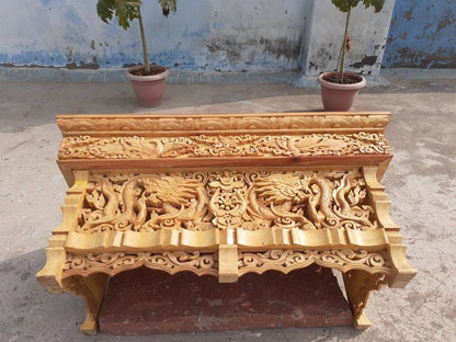 Dragon Handcarved Foldable Wooden Tibetan Buddhist Altar Tabl,Tibetan Alter Table,Buddhist Meditation Table,