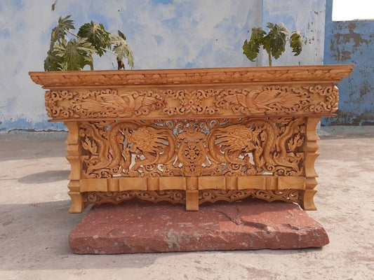Dragon Handcarved Foldable Wooden Tibetan Buddhist Altar Tabl,Tibetan Alter Table,Buddhist Meditation Table,