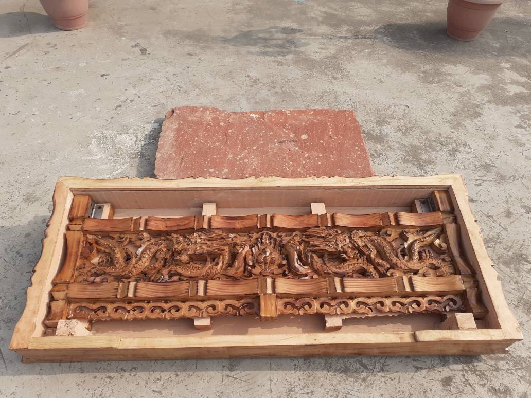Low Floor Dragon Handcarved Foldable Wooden Tibetan Buddhist Altar Table,Tibetan Prayer Table,Buddhist Meditation Table,