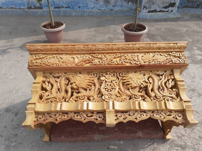 Dragon Handcarved Foldable Wooden Tibetan Buddhist Altar Tabl,Tibetan Alter Table,Buddhist Meditation Table,