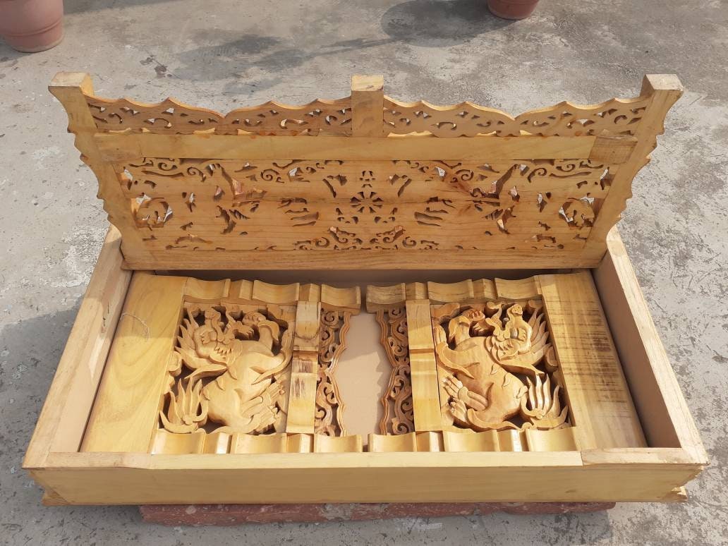 Dragon Handcarved Foldable Wooden Tibetan Buddhist Altar Table,Tibetan Alter Table,Buddhist Meditation Table,Tibetan Furniture