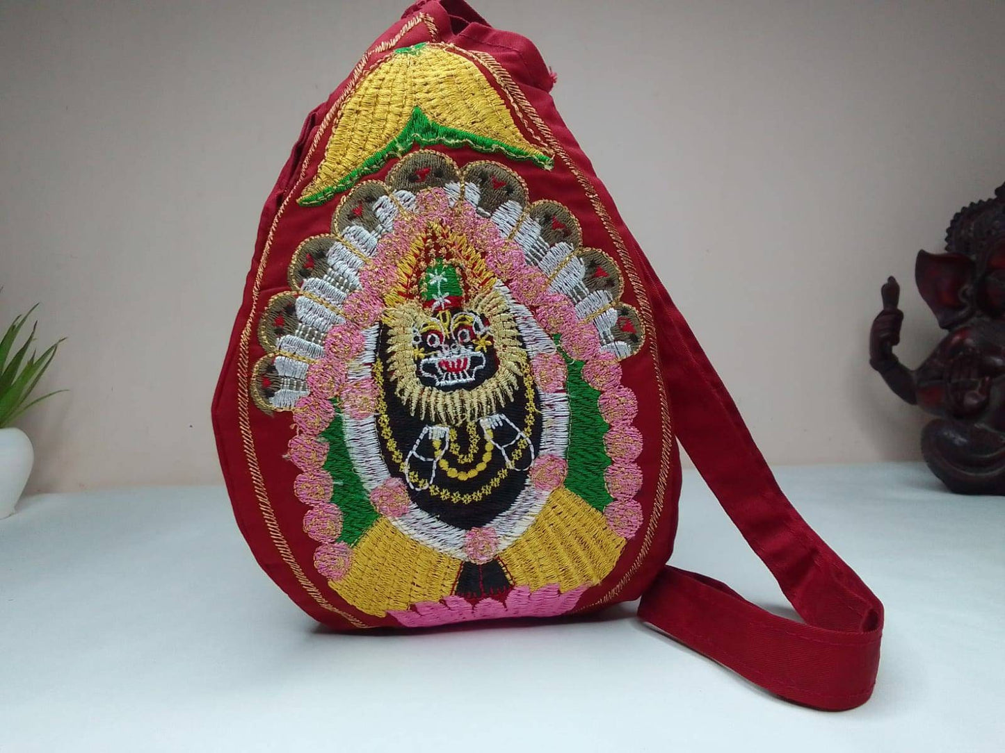 108 Beads Hand Knotted Tulasi Japa Mala,Hare Krishna Meditation Beads With Hand embroidered Lord Jagannath Japa Bag,Hare Krishna
