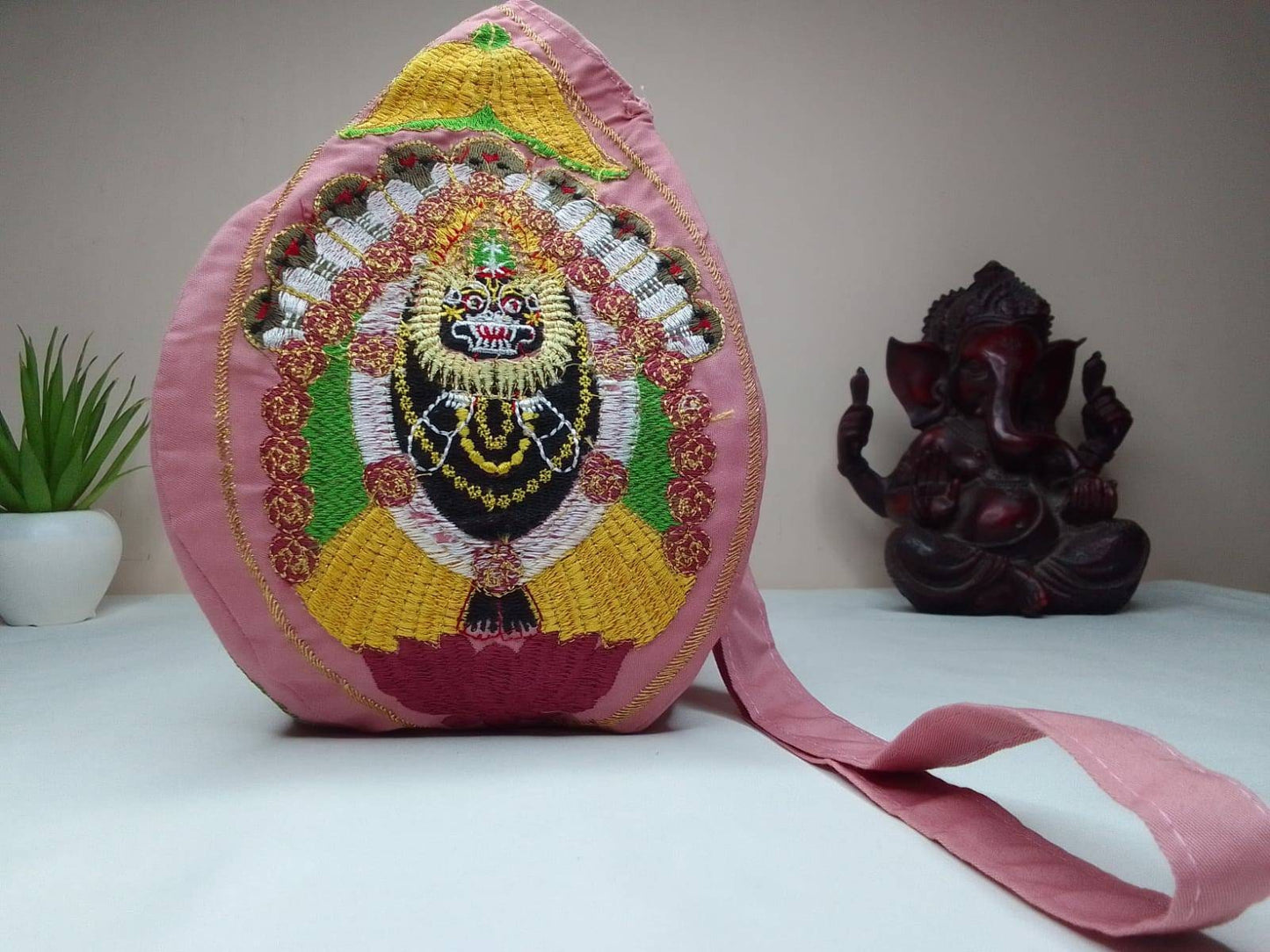108 Beads Hand Knotted Tulasi Japa Mala,Hare Krishna Meditation Beads With Hand embroidered Lord Jagannath Japa Bag,Hare Krishna