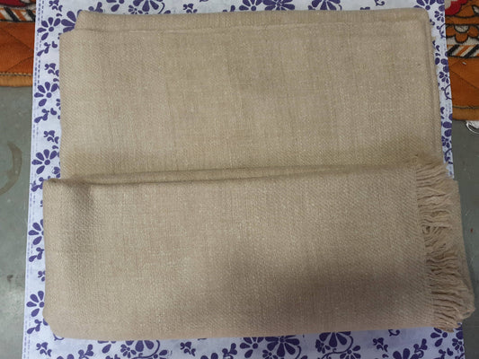 Extra Large Thick Beige Handwoven Pure Pashmina Wool Meditation Shawl,Cashmere Prayer Blanket,Himalayan Cashmere Blaket,Pashmina Wool Wrap