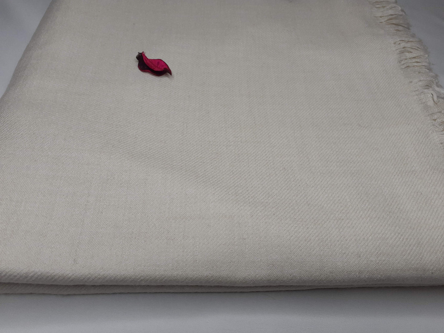 Large Thick Handwoven White Pure Pashmina Wool Meditation Shawl,Cashmere Pashima Prayer Blanket,Himalayan Cashmere Scarf, Pashmina Wool Wrap