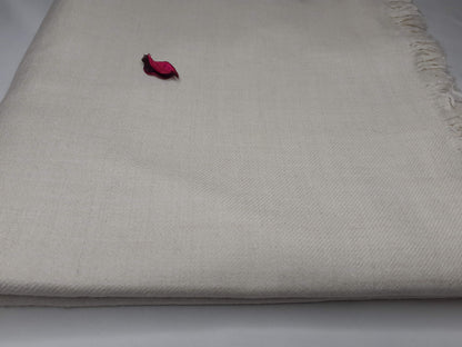 Large Thick Handwoven White Pure Pashmina Wool Meditation Shawl,Cashmere Pashima Prayer Blanket,Himalayan Cashmere Scarf, Pashmina Wool Wrap