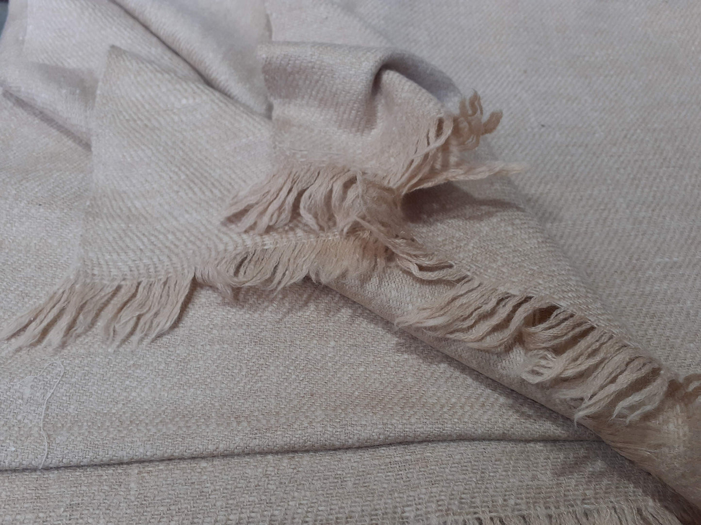 Extra Large Thick Beige Handwoven Pure Pashmina Wool Meditation Shawl,Cashmere Prayer Blanket,Himalayan Cashmere Blaket,Pashmina Wool Wrap