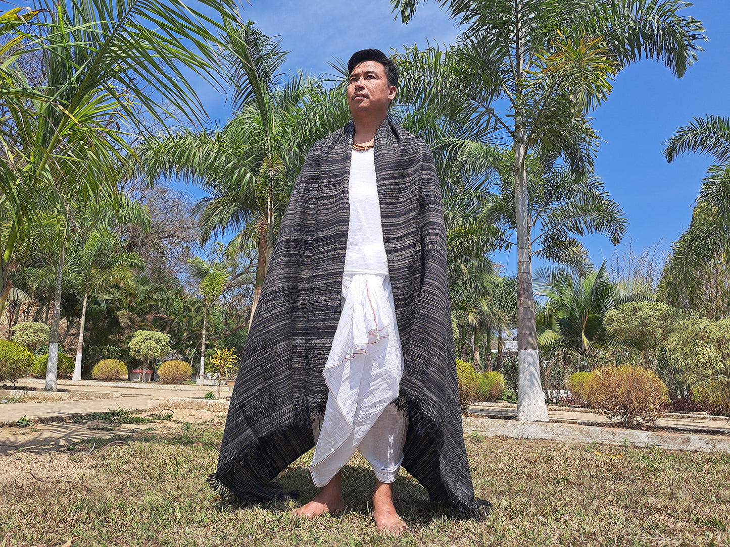 KALI X-Large Thick Black Handwoven Himalayan Yak Wool Blanket,Yak Meditation Shawl,Tibetan Yak Wool, Tibetan Blanket,Himalayan Yak Wrap,
