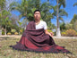 BODHISATTVA X-Large Handwoven DarkRed Himalayan Sheep Wool Buddhist Meditation Shawl,Indian Himalayan PrayerYoga Blanket,Tibetan Prayer Wrap