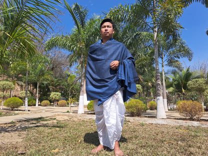 SWASTIKA X-Large Handwoven Pure Himalayan Angora Wool Tantrik Meditation Shawl,Himalayan Wool Prayer Blanket,Ethnic Indian Prayer Wrap/Zen