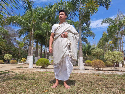 Handwoven Handspun Offwhite Himalayan Sheep Wool Meditation Shawl,Himalayan Prayer Blanket,Kullu Shawl,Ethnic Indian Shawl,Wool Prayer Wrap