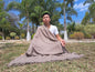 Handwoven Light Brown Pure Himalayan Sheep Wool Meditation Shawl,Himalayan Prayer Blanket,Kullu Shawl,Ethnic Indian Shawl,Wool Prayer Wrap