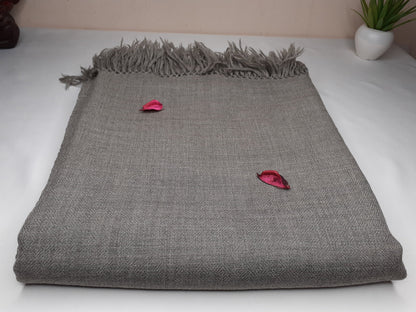 Handwoven Light Brown Pure Himalayan Sheep Wool Meditation Shawl,Himalayan Prayer Blanket,Kullu Shawl,Ethnic Indian Shawl,Wool Prayer Wrap
