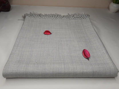 Handwoven  Light Grey Himalayan Sheep Wool Meditation Shawl,Himalayan Prayer Blanket,Kullu Shawl,Ethnic Indian Shawl,Wool Prayer Wrap