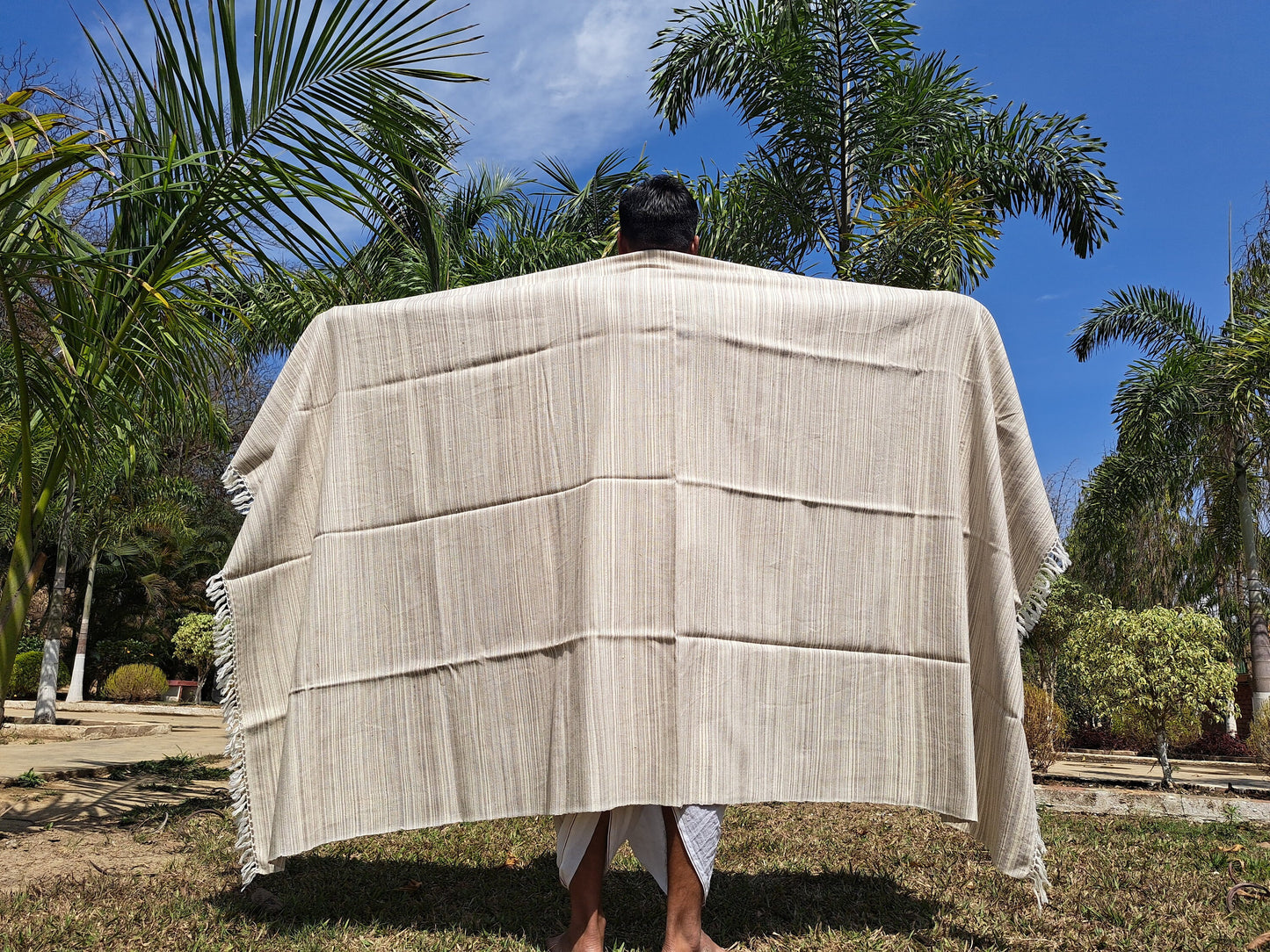 KARMA X-Large Thick Offwhite Handwoven Himalayan Yak Wool Blanket,Yak Meditation Shawl,Tibetan Yak Wool, Tibetan Blanket,Himalayan Yak Wrap