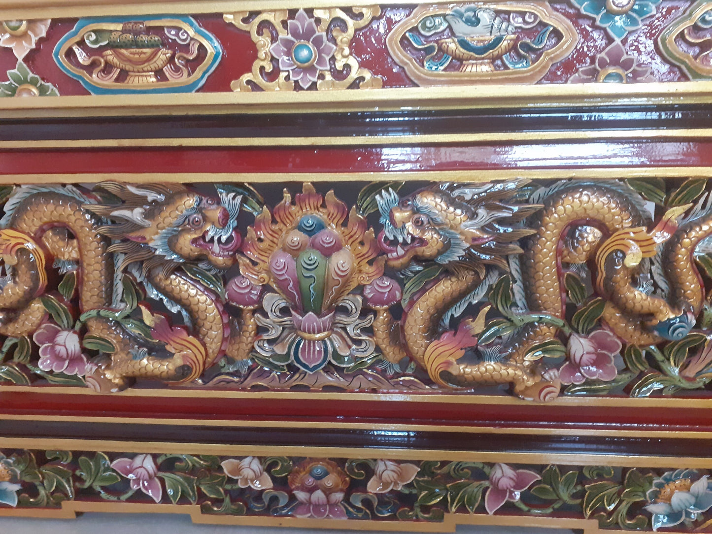 Handcarved Foldable Wooden Tibetan Buddhist Altar,Prayer table,Tibetan Alter Table,Tibetan Buddhist Altar Desk with Auspicious Symbols