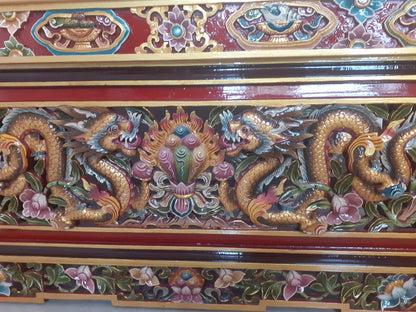 Handcarved Foldable Wooden Tibetan Buddhist Altar,Prayer table,Tibetan Alter Table,Tibetan Buddhist Altar Desk with Auspicious Symbols