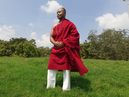 NIRVANA Large Traditional Handwoven Burgundy Tibetan Buddhist Raw Eri Silk Meditation Shawl,Tantric Meditation Wrap,Buddhist Prayer Silk Zen
