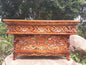Medium Size Buddhist Auspicious Symbol Carved Foldable Wooden Tibetan Altar Table,Buddhist Prayer Table,Tibetan Meditation Altar,Zen Shrine