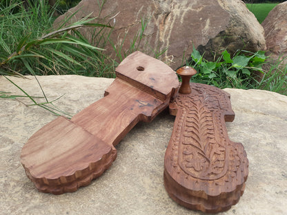 Himalayan"Yogis"Handcrafted Traditional Wooden Slippers for Meditation and Yoga,Unique Carved Wooden Charan Paduka,Prayer Wooden Slippers