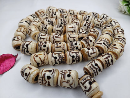 Large 54 Rare Handcarved Tantrik Yak Skull Bone Meditation Mala,Ethnic Bone Necklace/Jewellery,Tibetan Buddhist Prayer Skull  Japa Rosary