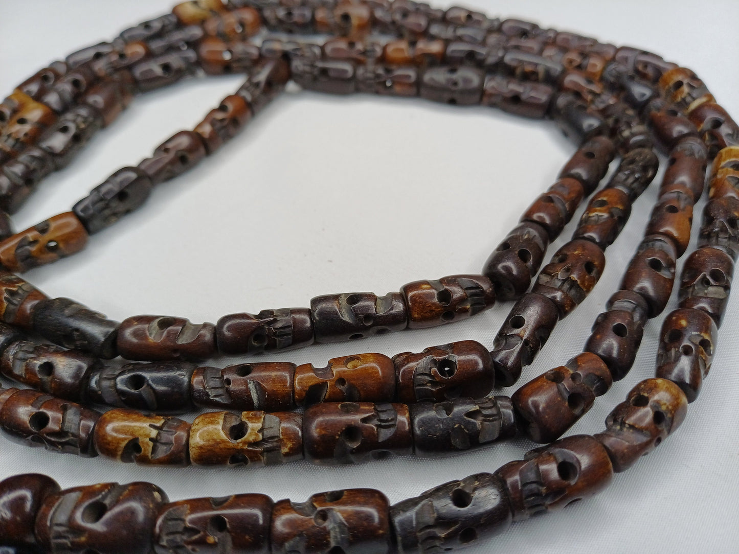108 Handcarved Skull Bone  Beads,Bone Meditation Mala, Antique bone necklace,Ethnic Bone Jewellery,Tibetan Buddhist Prayer Skull Bone Mala,