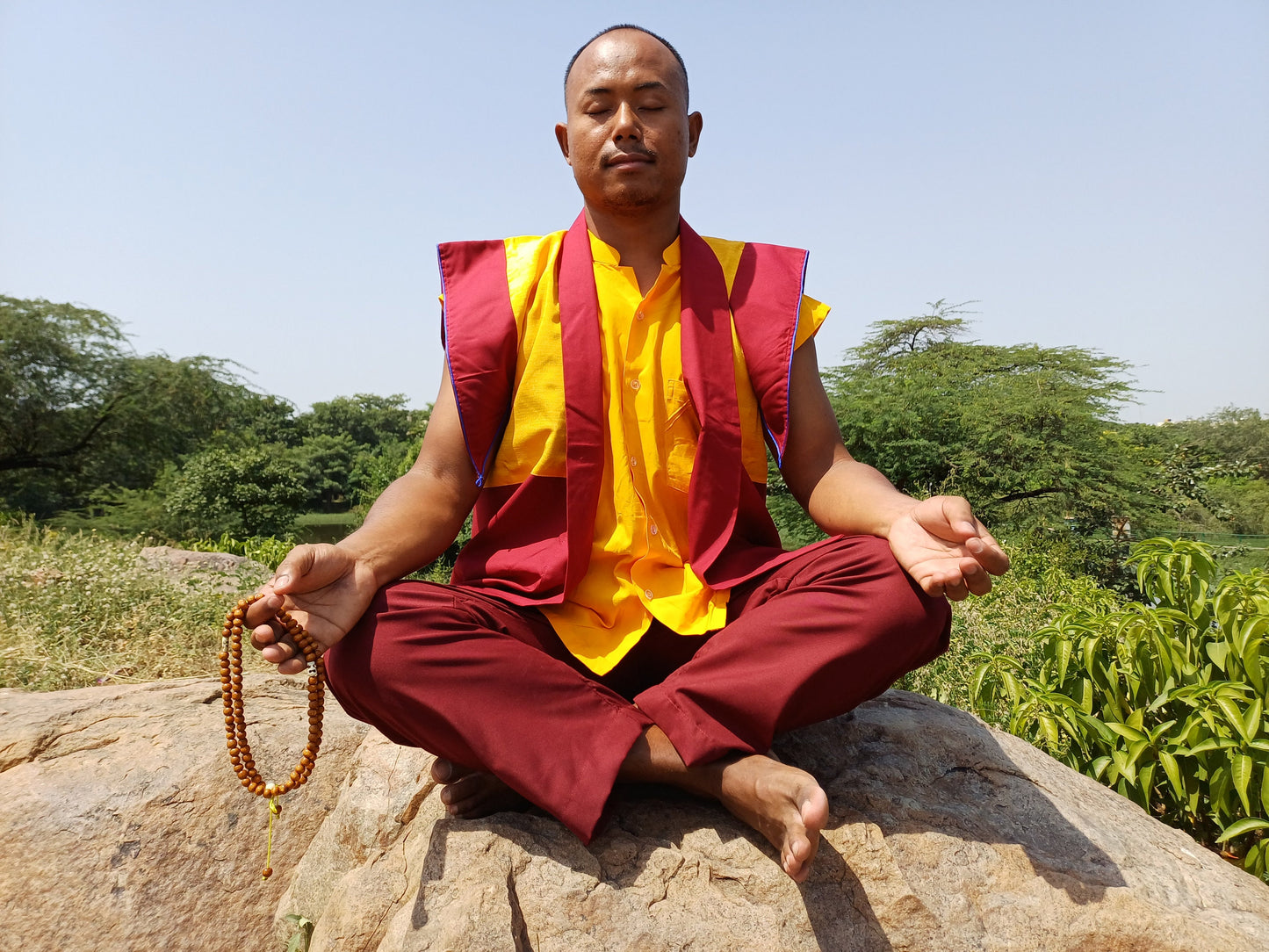 Layman's Tibetan Buddhist Robe Set,Layman Monastry Style Robe,Buddhist Meditation Dress,Buddhist Meditation Clothes,Layman robe unisex robe