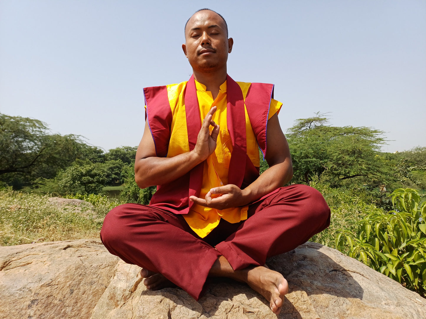 Layman's Tibetan Buddhist Robe Set,Layman Monastry Style Robe,Buddhist Meditation Dress,Buddhist Meditation Clothes,Layman robe unisex robe