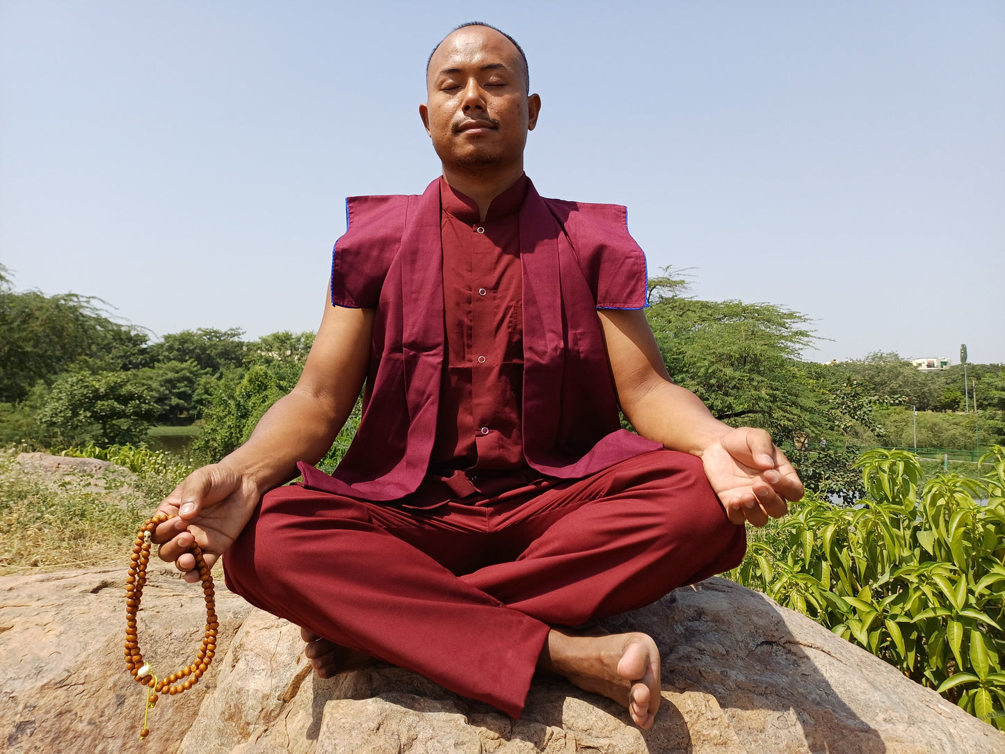 Layman's Tibetan Buddhist Robe Set,Layman Monastry Style Robe,Buddhist Meditation Dress,Buddhist Meditation Clothes,Layman robe unisex robe