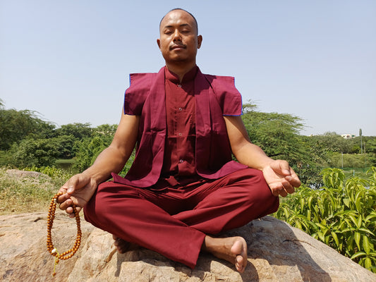 Layman's Tibetan Buddhist Robe Set,Layman Monastry Style Robe,Buddhist Meditation Dress,Buddhist Meditation Clothes,Layman robe unisex robe