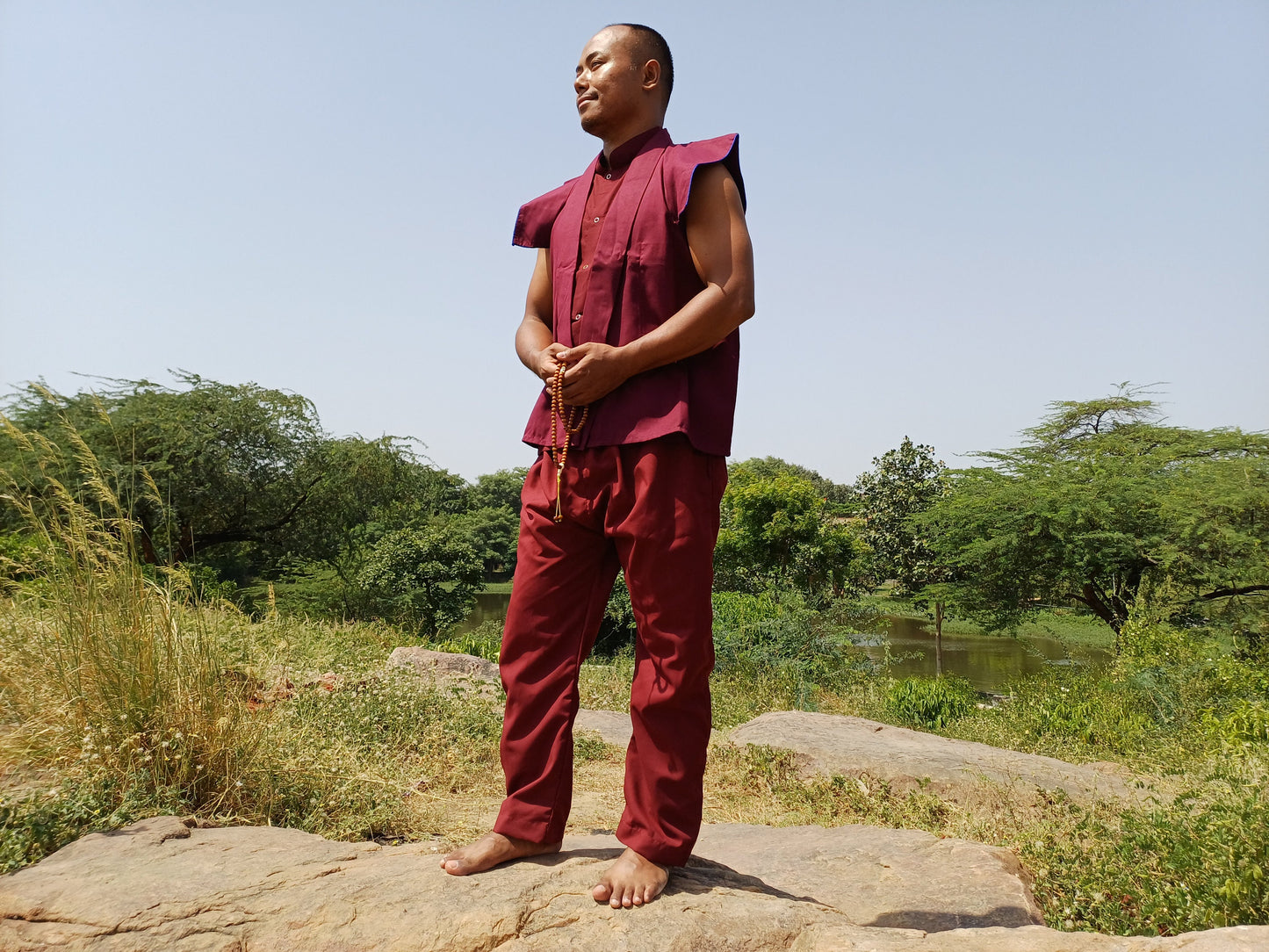 Layman's Tibetan Buddhist Robe Set,Layman Monastry Style Robe,Buddhist Meditation Dress,Buddhist Meditation Clothes,Layman robe unisex robe