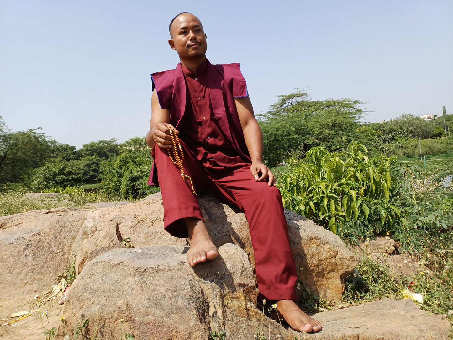 Layman's Tibetan Buddhist Robe Set,Layman Monastry Style Robe,Buddhist Meditation Dress,Buddhist Meditation Clothes,Layman robe unisex robe