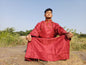 Custom-Made Layman Tibetan Brocade Long  Buddhist Robe,Monastery Style Bhutanese Prayer Costume Dress,Zen Spiritual Temple Clothing